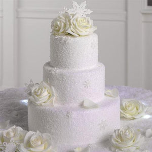 Wedding Flower Cake with White Roses 
