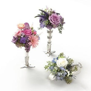 Wedding Duo of Mixed Tussie-Mussie with Roses and Gerbera Daisy - flowersbypouparina.com